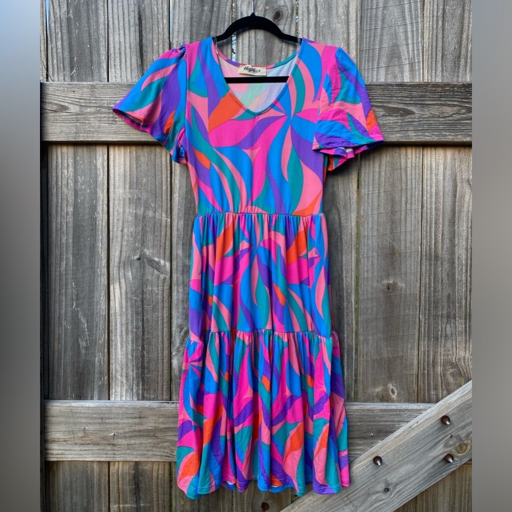 Colorful Abstract Midi Dress